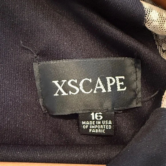 Xscape Black gown with Silver beaded sleeves - Picture 4 of 4